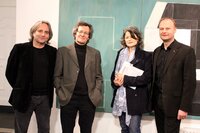 Bei der Ausstellungseröffnung: Kurator Mag. Günther Moschig, Arthur Salner, Bürgermeisterin Hedi Wechner, Kulturreferent Mag. Johannes Puchleitner (von links).