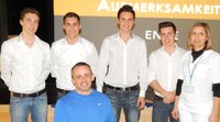 Foto Andrea Larcher ( im Bild, die Maturanten Hannes Tipotsch Jenbach, Fabian Larcher Bad Häring, Sebastian Zach Buch, Markus Rendl Brixlegg, Behindertensportler Harald Eder und Obfrau Martina Eder aus Söll)