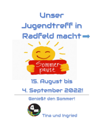 Sommerpause Jugendtreff