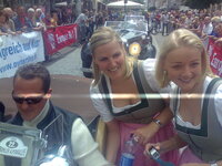 Michael Schumacher und die Tourismusladies Bettina Sieberer und Martina Osl