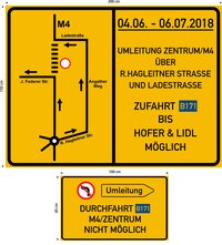 Grabungsarbeiten Fernwärmeversorgung B171 - Verkehrszeichen