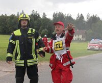 Die beiden Einsatzleiter Hubert Ziepl (FF Wörgl) und Charly Thaler (RK Bez. Kufstein / Kramsach).