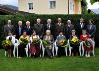 BU von links nach rechts: Hr. Bezirkshauptmann Dr. Christian Bidner, Fam. Scheuerer, Fam. Oberhammer, Fam. Unterer, Fam. Gollner, Fam. Stern, Fam. Schraml, Fam. Lettenbichler, Fr. BGM Hedi Wechner