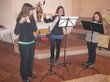 Die Querflötenspielerinnen Sandra Rauscher, Theresa Felderer und Verena Moschig