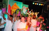 Geteilte Freude ist doppelte Freude: Der Kinderchor der 4. Klasse Volksschule beim Schlussapplaus.