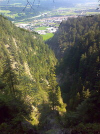Blick nach Wörgl aus der Aubachschlucht