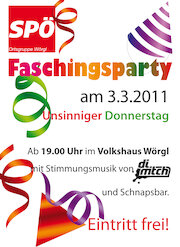 Plakat Faschingsparty