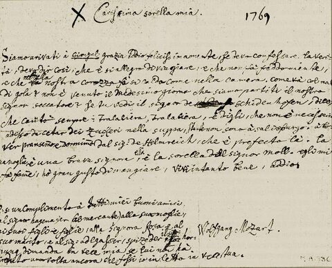 1. erhaltener Mozartbrief