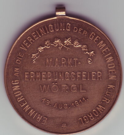 Medaille zur Markterhebung 1911 Rückseite